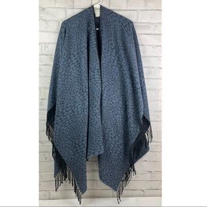 Vintage Italian Knit Scarf Poncho Sweater Shawl Poncho Cape Cardigan One size